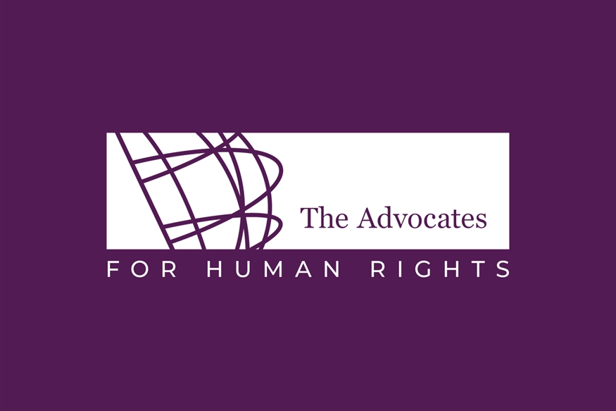 [ai] Logo of The Advocates for Human Rights, featuring an abstract design and the organization's name in white text on a purple background.